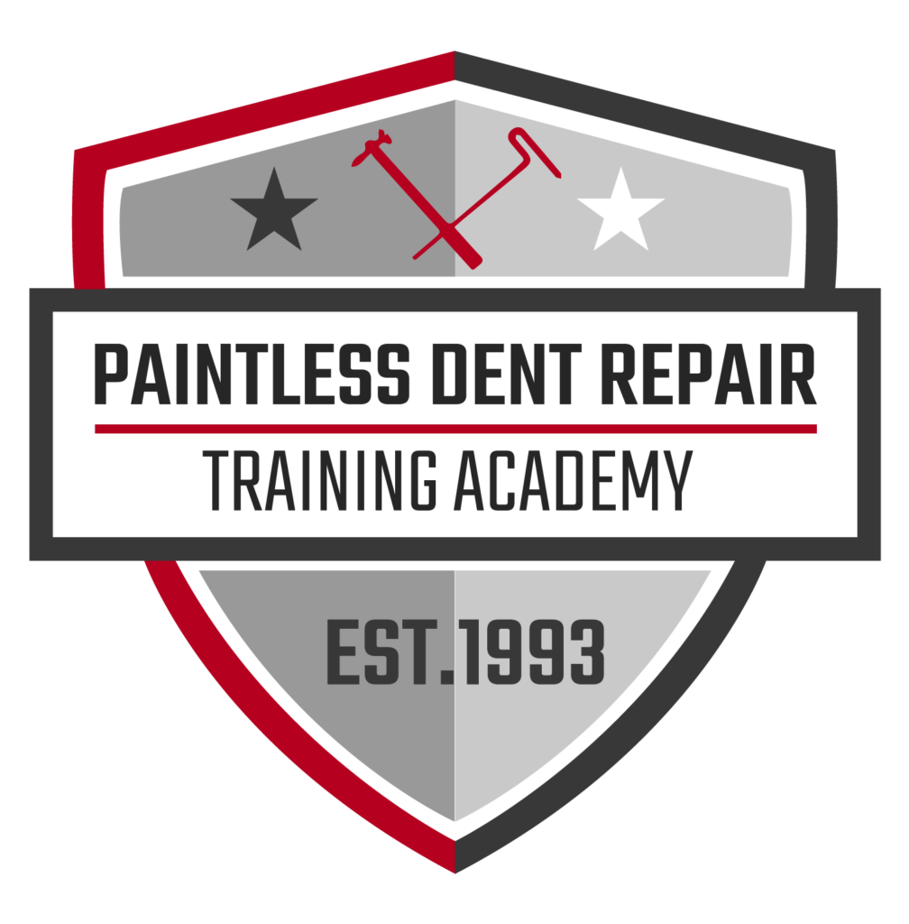 Logo of Mangata V1 paintless dent repair training academy, featuring a shield with crossed tools, stars, and founding year 1993.